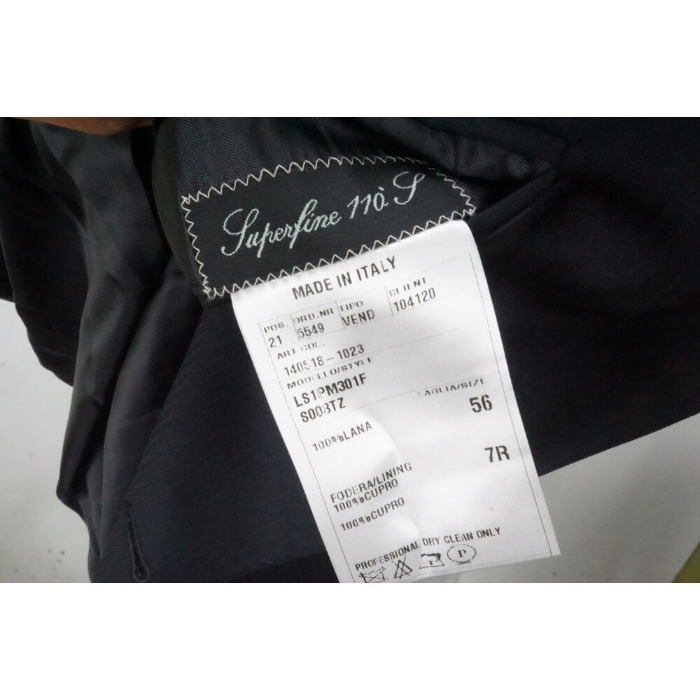 Raffaele Caruso S110s Wool Navy Herringbone 2 Pc Suit Jacket Pants 46R NEW - Picture 9 of 11